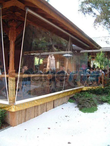 Clear PVC awning / cafe blind installation in Terrey Hills, Sydney