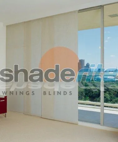 Panel glide blind installation, Sydney